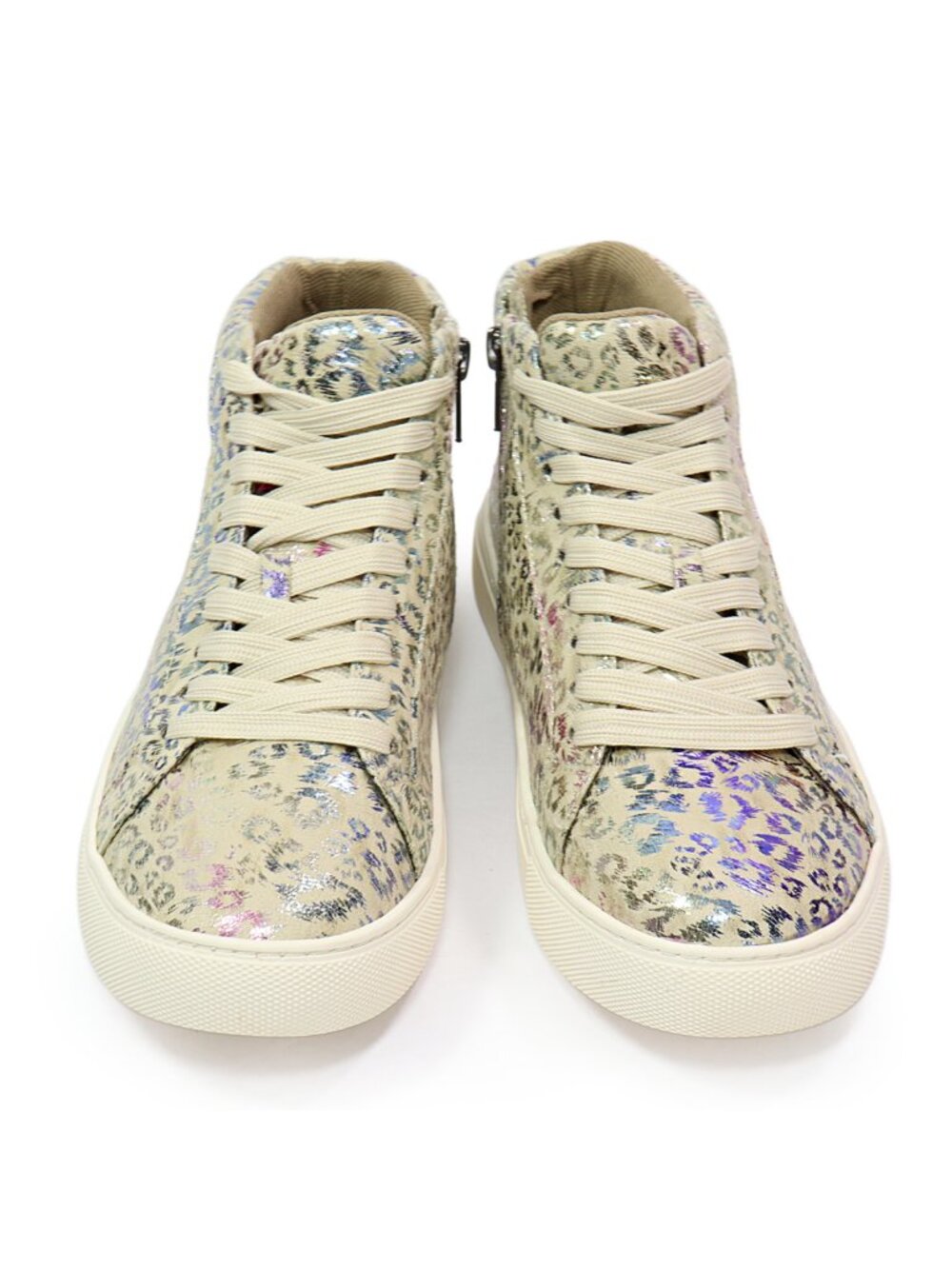 Corkys Cream Metallic Leopard-Print High-Top Sneakers - Picture 2 of 8